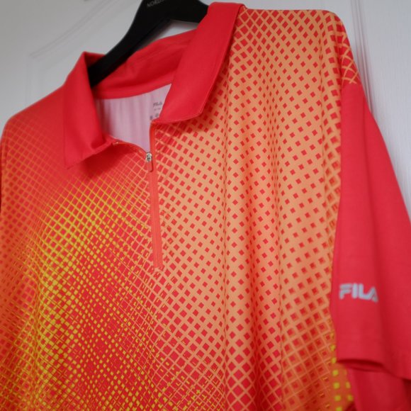 COPY - The Fila Orange Diamond Halftone Vector Golf Polo Jersey UPF 2 for $25 - Picture 9 of 10